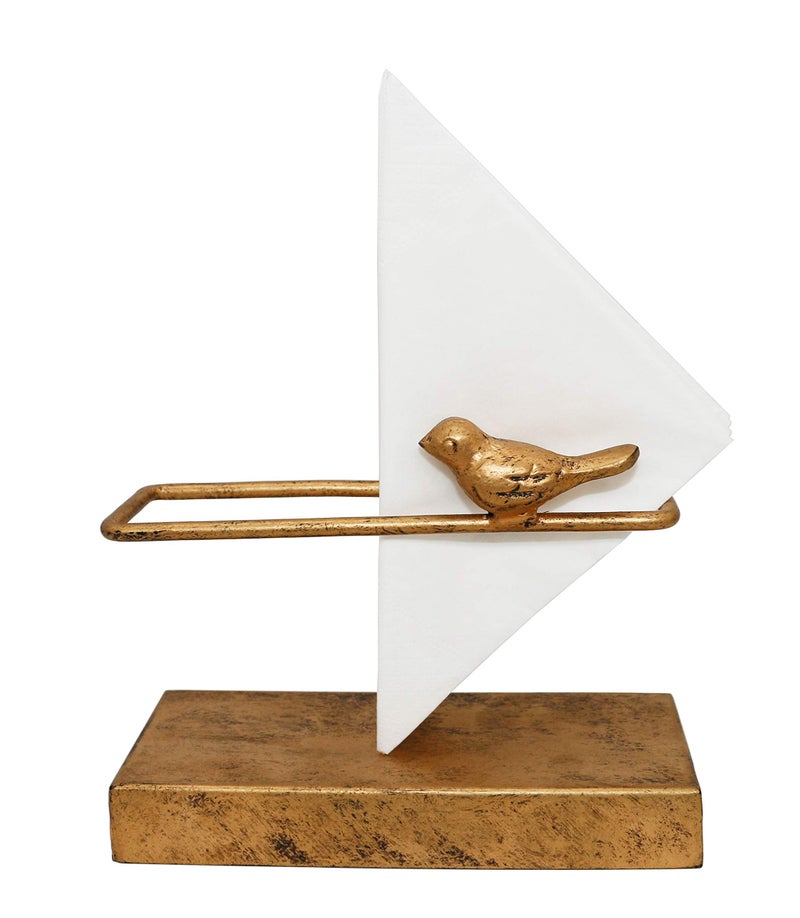 Owlgift Freestanding Classic Cocktail Napkin Holder with Cast Iron Bird Design, Tabletop Tissue Dispenser, Bronze - Image 5